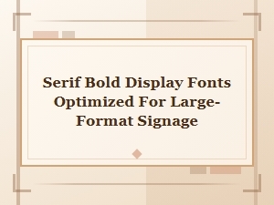Serif Bold Display Fonts for Large-Format Signage